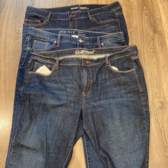 Denim - 3 pair of dark wash jeans